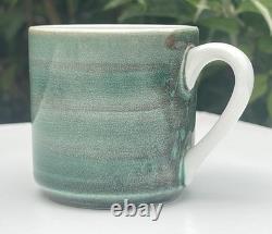 Tasses à expresso en céramique Gien France vintage des années 70-80, lot de 6, vertes, 6 cm, très bon état