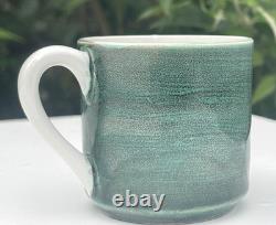 Tasses à expresso en céramique Gien France vintage des années 70-80, lot de 6, vertes, 6 cm, très bon état