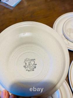 Tasses, assiettes et soucoupes de style vintage Churchill, Angleterre – Motifs arbres et maisons – Lot de 6