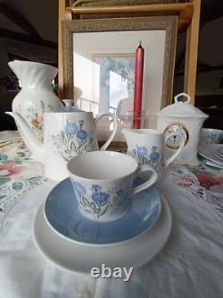 Tasses en porcelaine fine vintage Royal Tuscan, soucoupes, théière, crémier, sucrier