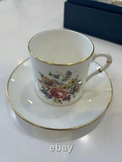 Tasses et soucoupes Vintage Royal Worcester motif 'Bournemouth' - Lot de quatre - Jamais utilisé