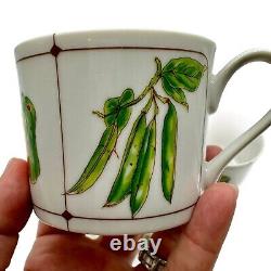 Tasses et soucoupes à café vintage Georges Briard, ensemble de 12 pièces, la salade, signé