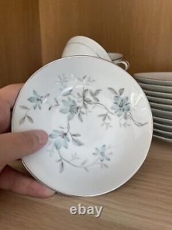 Tasses et soucoupes à thé et café en porcelaine fine de Noritake, style japonais vintage, ensemble Lorene