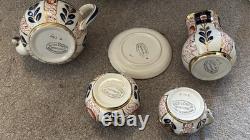 Théière, cafetière, cruchon à lait et bassin à sucre Imari de Sudlow's Burslem vintage