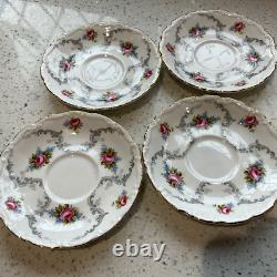 Théière en porcelaine bone china Royal Albert Vintage Tranquility, tasses, soucoupes, sucre et lait