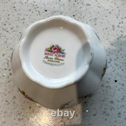 Théière en porcelaine bone china Royal Albert Vintage Tranquility, tasses, soucoupes, sucre et lait