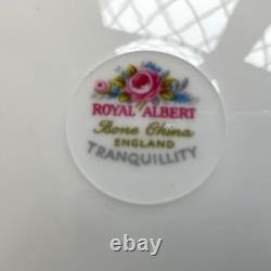 Théière en porcelaine bone china Royal Albert Vintage Tranquility, tasses, soucoupes, sucre et lait