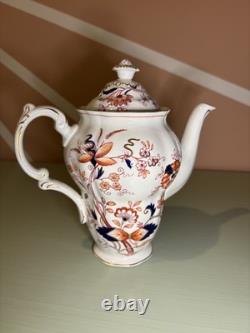 Théière en porcelaine vintage Booths Fresian et ensemble de 6 tasses à espresso et sous-tasses