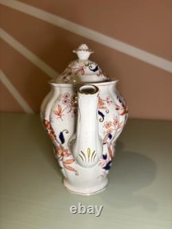 Théière en porcelaine vintage Booths Fresian et ensemble de 6 tasses à espresso et sous-tasses