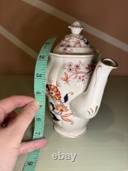 Théière en porcelaine vintage Booths Fresian et ensemble de 6 tasses à espresso et sous-tasses
