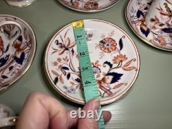 Théière en porcelaine vintage Booths Fresian et ensemble de 6 tasses à espresso et sous-tasses