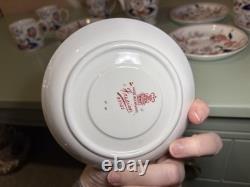 Théière en porcelaine vintage Booths Fresian et ensemble de 6 tasses à espresso et sous-tasses