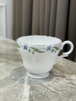 Théière et 4 tasses en porcelaine fine Shelley d’Angleterre, service à thé floral vintage