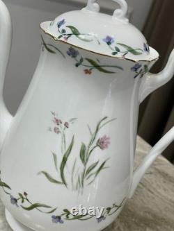 Théière et 4 tasses en porcelaine fine Shelley d’Angleterre, service à thé floral vintage