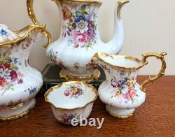 Théière vintage Hammersley Lady Patricia, verseuse à eau chaude, pot à lait, sucrier