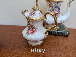 Théière vintage Hammersley Lady Patricia, verseuse à eau chaude, pot à lait, sucrier