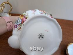 Théière vintage Hammersley Lady Patricia, verseuse à eau chaude, pot à lait, sucrier