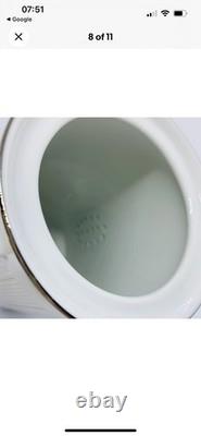 Théière vintage Noritake avec couvercle Isabella 6531 porcelaine blanche argent Japon