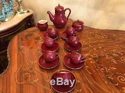 Très Rare! Vintage Danemark 6 Tasses 6 Soucoupes 1 Pot À Lait Jug Soholm Set Café