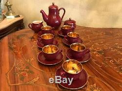 Très Rare! Vintage Danemark 6 Tasses 6 Soucoupes 1 Pot À Lait Jug Soholm Set Café