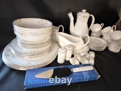 Très rare service de table et à café vintage Royal Doulton Twilight Rose pour 6 personnes
