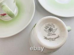 Tuscan Coffee Set Tasses Soucoupes Anglaises En Porcelaine D’os Meadow Sweet Vintage