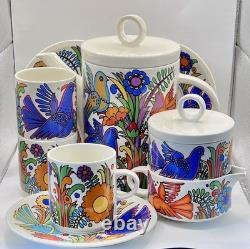 VILLEROY & BOCH / ACAPULCO / Service à café pour 3 / Vintage / 9 articles / État très bon
