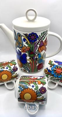 VILLEROY & BOCH / ACAPULCO / Service à café pour 3 / Vintage / 9 articles / État très bon