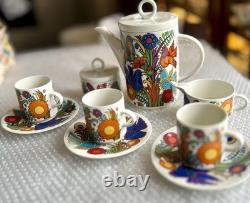 VILLEROY & BOCH / ACAPULCO / Service à café pour 3 / Vintage / 9 articles / État très bon