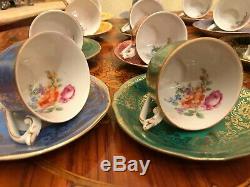 Vintage 12 Tasses 12 Soucoupes En Porcelaine Royale Epiag Set Café