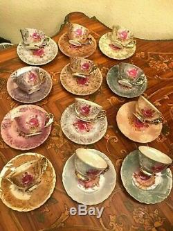 Vintage 12 Tasses 12 Soucoupes Japonais Maruei Porcelaine Sets De Café