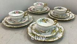 Vintage 12 pièces Hutschenreuther Gelb Tasses Soucoupes Assiettes à Dessert MMB56