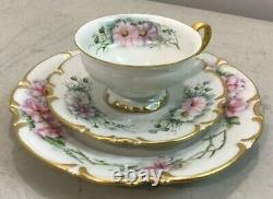 Vintage 12 pièces Hutschenreuther Gelb Tasses Soucoupes Assiettes à Dessert MMB56