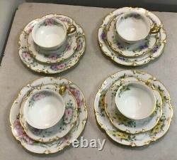 Vintage 12 pièces Hutschenreuther Gelb Tasses Soucoupes Assiettes à Dessert MMB56