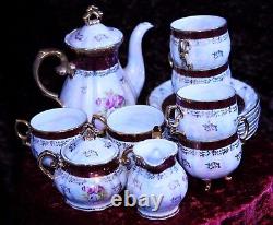 Vintage 15 Piece Chine Café Scénographie ' Japanese'fresh Mother Of Pearl Effect