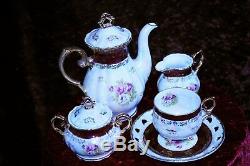 Vintage 15 Piece Chine Café Scénographie ' Japanese'fresh Mother Of Pearl Effect