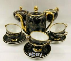Vintage 15-piece Bavaria/germany Cobalt Blue And Gold Tea / Coffee Set Service