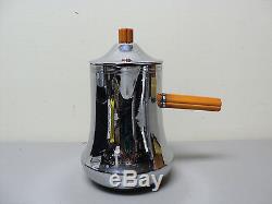 Vintage 1930 Farberware Chrome & Butterscotch Bakelite 3-pc. Set De Café