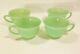 Vintage 1950's Fire King Jane Ray Jadeite Ribbed Coffee Cups Ensemble De 4