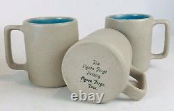 Vintage 1990's The Pigeon Forge Pottery Tennessee Sand Tea Set Coffee Cups 9pc