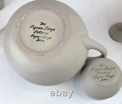 Vintage 1990's The Pigeon Forge Pottery Tennessee Sand Tea Set Coffee Cups 9pc