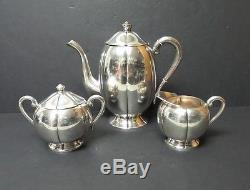 Vintage 3-piece Sanborn Mexico Sterling Silver Coffee / Tea Set, 1213 Grammes