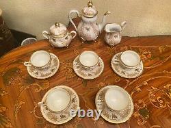 Vintage 5 Tasses 5 Soucoupes Allemande Weimar Josefine Full Mocca Coffee Set
