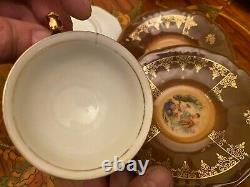 Vintage 6 Tasses 6 Soucoupes Bavière Allemande Creidlitz Porcelain Coffee Set