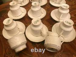 Vintage 9 Tasses 9 Soucoupes Anglais Staffordshire Porcelain Coffee Ensemble