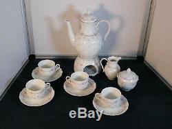 Vintage Alboth Et Kaiser Bordeaux Set Café Pour 4 Romantica Motif