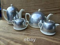 Vintage Art Déco Thé Café Lait Pots De Jug Sugar Bowl Set Rare Espace Âge 4 Articles