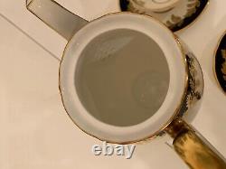 Vintage Aynsley Tea /coffee Set Pour 8 Cobalt/ Bleu/or/blanc. Angleterre