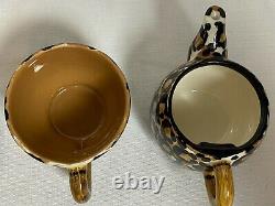 Vintage B. Ware Malibu 3 Pièces Stackable Léopard Spot Fleur Top Tea/cafee Set