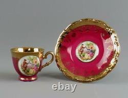 Vintage Bareuther Bavaria Fragonard Parcours Couples Demi Tasse Set De Café Pour 6